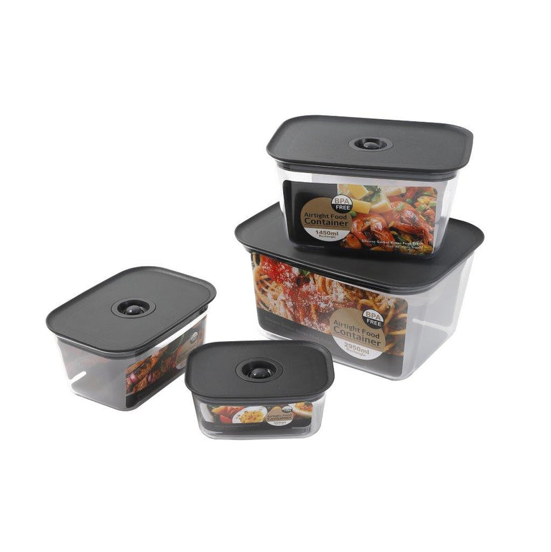 Multipurpose Clear Colour BPA Free Plastic Storage Box Food Container Set of 4 Pcs   23.9*18.3*12.9cm