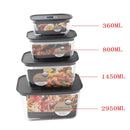 Multipurpose Clear Colour BPA Free Plastic Storage Box Food Container Set of 4 Pcs   23.9*18.3*12.9cm