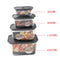 Multipurpose Clear Color BPA Free Plastic Storage Box Food Container Set of 4 Pcs   23.9*18.3*12.9cm