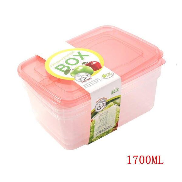 Multipurpose Clear Color BPA Free Lunch Box Plastic Storage Box Food Container 1700 ml 25x17.6x6.5cm