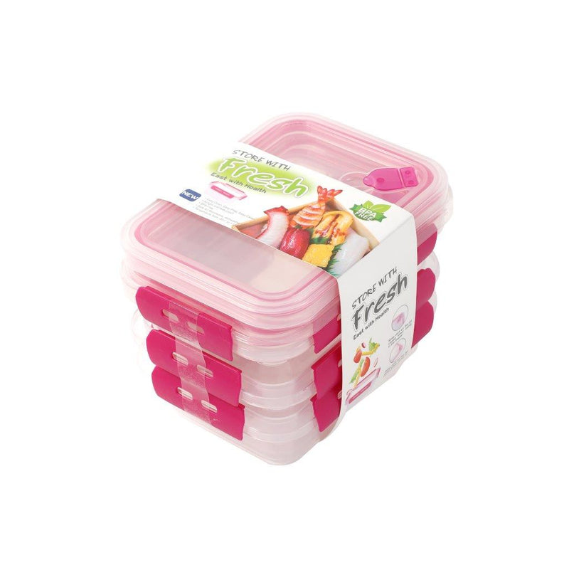 Multipurpose Clear Color BPA Free Lunch Box Plastic Storage Box Food Container 600 ml 19x11.1x5.1cm