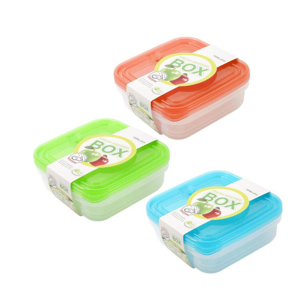 Multipurpose Clear Color BPA Free Lunch Box Plastic Storage Box Food Container 1000 ml 18.5x18.5x4.8cm