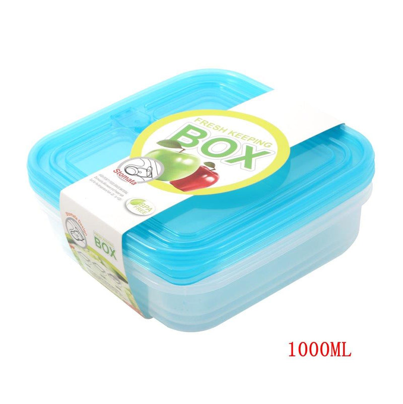 Multipurpose Clear Colour BPA Free Lunch Box Plastic Storage Box Food Container 1000 ml 18.5x18.5x4.8cm