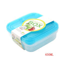 Multipurpose Clear Colour BPA Free Lunch Box Plastic Storage Box Food Container 650 ml 15.3x15.3x4.75cm