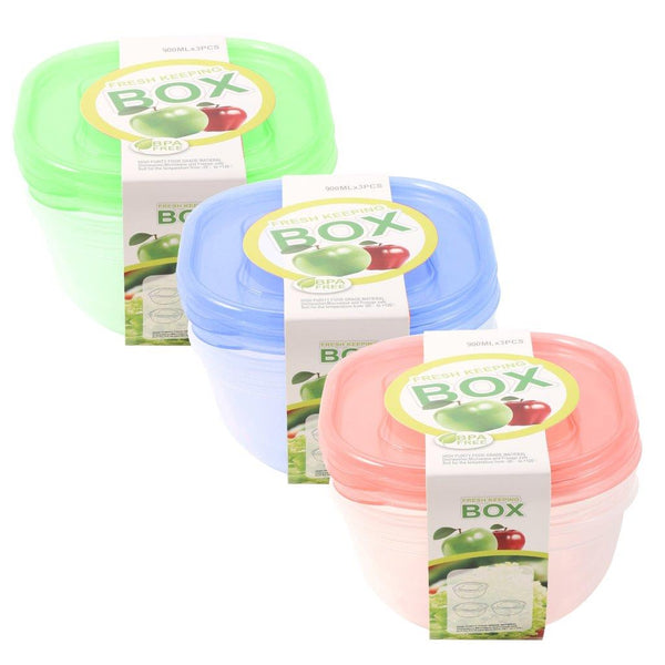 Multipurpose Clear Colour BPA Free Lunch Box Plastic Storage Box Food Container 900 ml  16.2x16.2x8.4cm