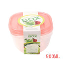 Multipurpose Clear Color BPA Free Lunch Box Plastic Storage Box Food Container 900 ml  16.2x16.2x8.4cm