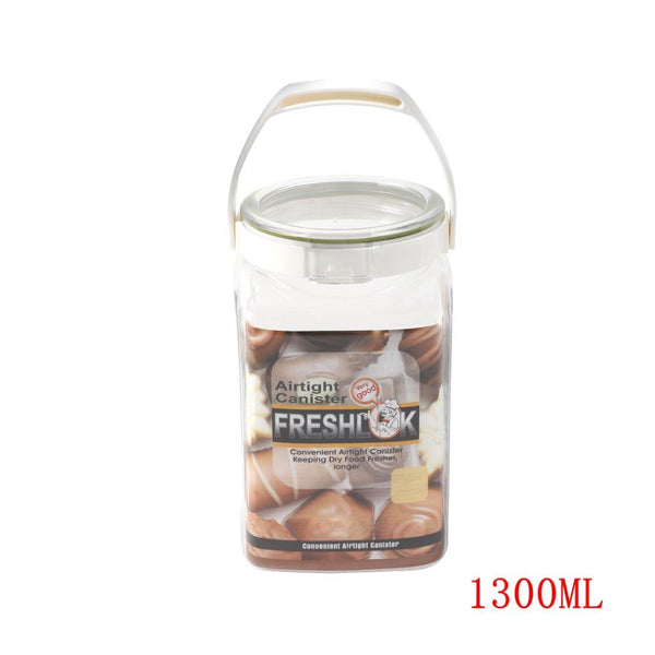 Multipurpose Clear Plastic Airtight Food Canisters Storage Container 1300 ml 10.8x9.7x19.3cm