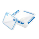 Multipurpose Clear Plastic Clip Lock Lunch Box  Storage Box Food Container Set of 3 Pcs 850 ml/600 ml/400 ml  15.5x12x9.6cm /15.5x12x6.9cm / 15.5x12x4.8cm