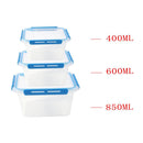 Multipurpose Clear Plastic Clip Lock Lunch Box  Storage Box Food Container Set of 3 Pcs 850 ml/600 ml/400 ml  15.5x12x9.6cm /15.5x12x6.9cm / 15.5x12x4.8cm