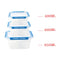 Multipurpose Clear Plastic Clip Lock Lunch Box  Storage Box Food Container Set of 3 Pcs 850 ml/600 ml/400 ml  15.5x12x9.6cm /15.5x12x6.9cm / 15.5x12x4.8cm