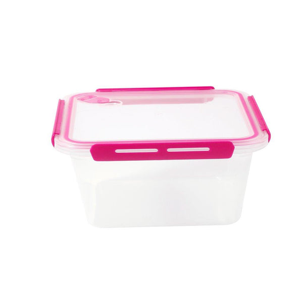 Multipurpose Clear Plastic Clip Lock Lunch Box  Storage Box Food Container Set of 3 Pcs 16x16x12.2cm 1650 ml/ 16x16x7.8cm 1000 ml/16x16x4.8cm 550 ml