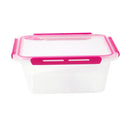 Multipurpose Clear Plastic Clip Lock Lunch Box  Storage Box Food Container Set of 3 Pcs 23.5x16x9.7cm 2000 ml/23.5x16x7cm 1400 ml/ 23.5x16x4.8cm 900 ml