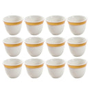 Ceramic Coffee Cawa Shafee Cup Set of 12 Pcs Abstract Design 6.5*5 cm 75 ml