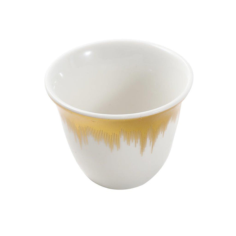 Ceramic Coffee Cawa Shafee Cup Set of 12 Pcs Abstract Design 6.5*5 cm 75 ml