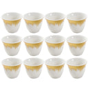 Ceramic Coffee Cawa Shafee Cup Set of 12 Pcs Abstract Design 6.5*5 cm 75 ml