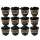 Ceramic Coffee Cawa Shafee Cup Set of 12 Pcs Abstract Design 6.5*5 cm 75 ml