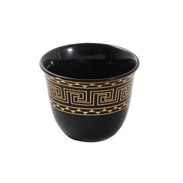 Ceramic Coffee Cawa Shafee Cup Set of 12 Pcs Abstract Design 6.5*5 cm 75 ml