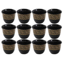 Ceramic Coffee Cawa Shafee Cup Set of 12 Pcs Abstract Design 6.5*5 cm 75 ml