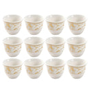 Ceramic Coffee Cawa Shafee Cup Set of 12 Pcs Abstract Design 6.5*5 cm 75 ml