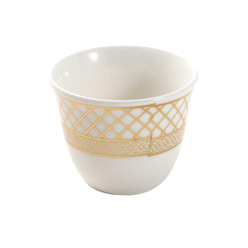 Ceramic Coffee Cawa Shafee Cup Set of 12 Pcs Abstract Design 6.5*5 cm 75 ml