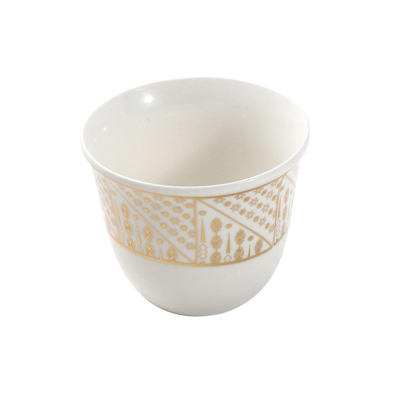 Ceramic Coffee Cawa Shafee Cup Set of 12 Pcs Abstract Design 6.5*5 cm 75 ml