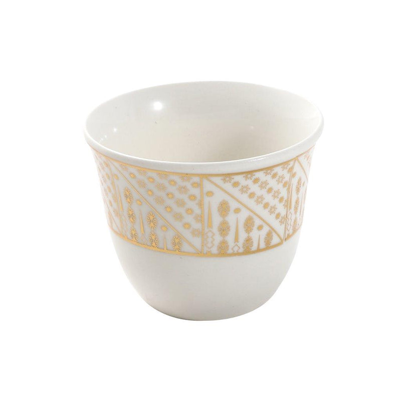 Ceramic Coffee Cawa Shafee Cup Set of 12 Pcs Abstract Design 6.5*5 cm 75 ml