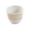 Ceramic Coffee Cawa Shafee Cup Set of 12 Pcs Abstract Design 6.5*5 cm 75 ml