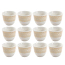 Ceramic Coffee Cawa Shafee Cup Set of 12 Pcs Abstract Design 6.5*5 cm 75 ml