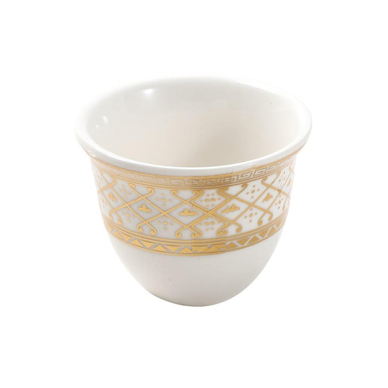 Ceramic Coffee Cawa Shafee Cup Set of 12 Pcs Abstract Design 6.5*5 cm 75 ml