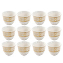 Ceramic Coffee Cawa Shafee Cup Set of 12 Pcs Abstract Design 6.5*5 cm 75 ml