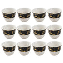 Ceramic Coffee Cawa Shafee Cup Set of 12 Pcs Abstract Design 6.5*5 cm 75 ml