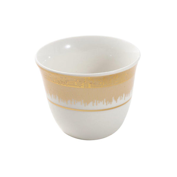 Ceramic Coffee Cawa Shafee Cup Set of 12 Pcs Abstract Design 6.5*5 cm 75 ml