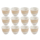 Ceramic Coffee Cawa Shafee Cup Set of 12 Pcs Abstract Design 6.5*5 cm 75 ml