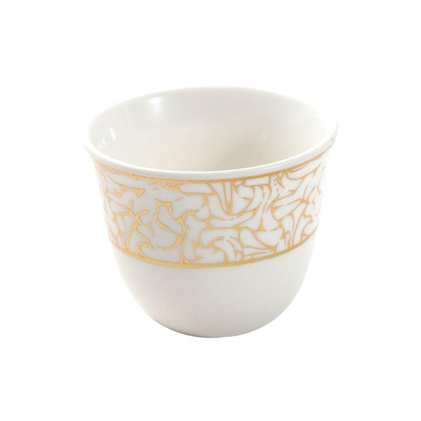 Ceramic Coffee Cawa Shafee Cup Set of 12 Pcs Abstract Design 6.5*5 cm 75 ml