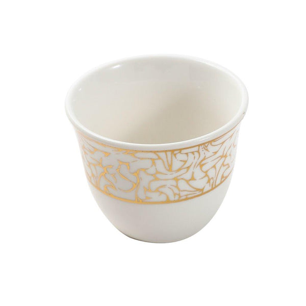 Ceramic Coffee Cawa Shafee Cup Set of 12 Pcs Abstract Design 6.5*5 cm 75 ml