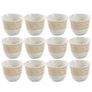 Ceramic Coffee Cawa Shafee Cup Set of 12 Pcs Abstract Design 6.5*5 cm 75 ml