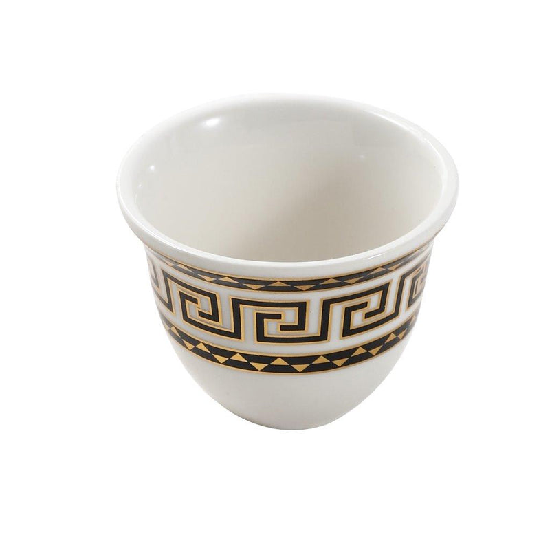 Ceramic Coffee Cawa Shafee Cup Set of 12 Pcs Abstract Design 6.5*5 cm 75 ml