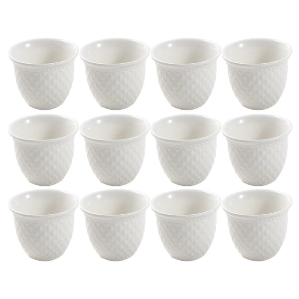 Ceramic Coffee Cawa Shafee Cup Set of 12 Pcs Abstract Design 6.5*5 cm 75 ml