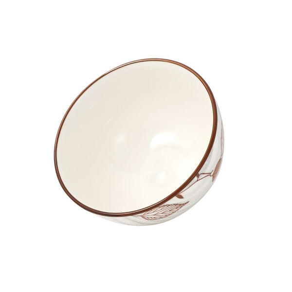 White Floral Pattern Ceramic Round Serving Bowl Serveware Dinnerware 9.2*5 cm