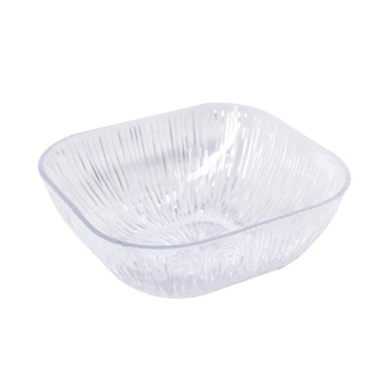 Clear Engraved Pattern Dish Bowl and Glass Serving Bowl Set of 7 Pcs 20*8cm 
10*5.5cm