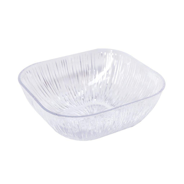 Clear Engraved Pattern Dish Bowl and Glass Serving Bowl Set of 7 Pcs 20*8cm 
10*5.5cm