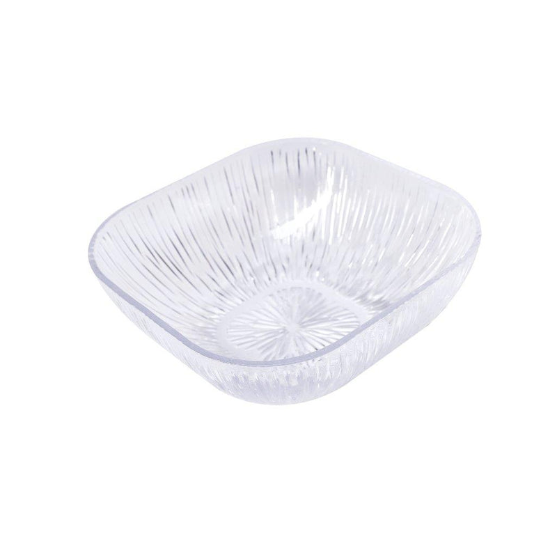 Clear Engraved Pattern Dish Bowl and Glass Serving Bowl Set of 7 Pcs 20*8cm 
10*5.5cm