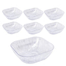 Clear Engraved Pattern Dish Bowl and Glass Serving Bowl Set of 7 Pcs 20*8cm 
10*5.5cm