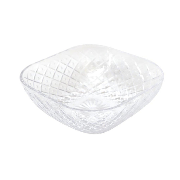 Clear Engraved Pattern Dish Bowl and Glass Serving Bowl Set of 7 Pcs 20*8cm 
10*5.5cm