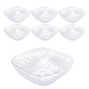 Clear Engraved Pattern Dish Bowl and Glass Serving Bowl Set of 7 Pcs 20*8cm 
10*5.5cm