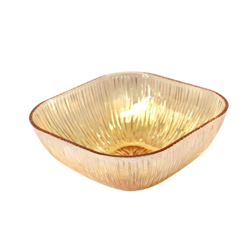 Gold Engraved Pattern Dish Bowl and Glass Serving Bowl Set of 7 Pcs 20*8cm 
10*5.5cm