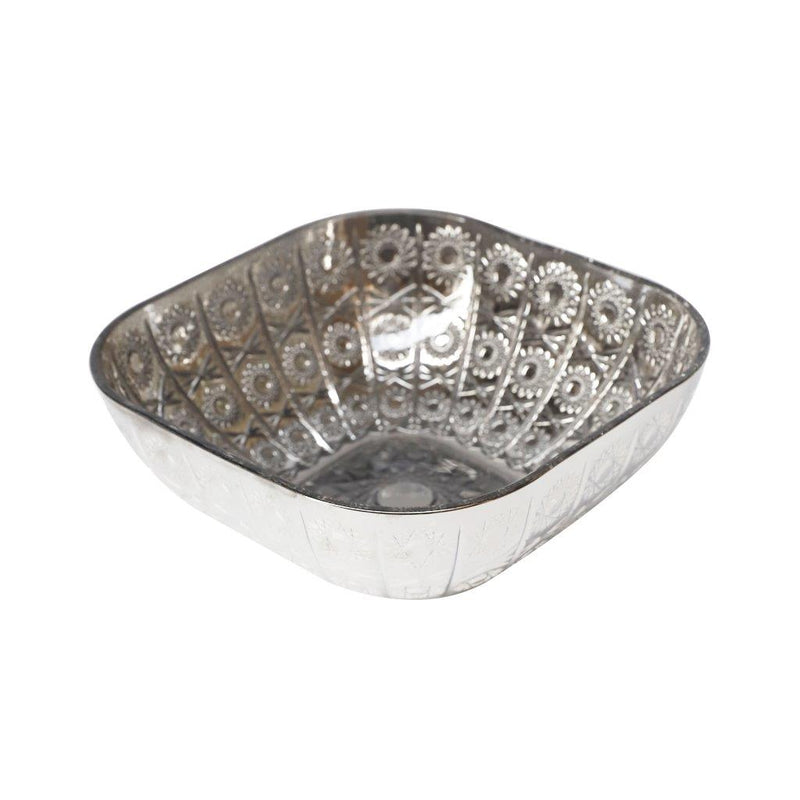 Shiny Black Engraved Pattern Dish Bowl and Glass Serving Bowl Set of 7 Pcs 20*8cm 
10*5.5cm