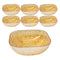 Gold Engraved Pattern Dish Bowl and Glass Serving Bowl Set of 7 Pcs 20*8cm 
10*5.5cm