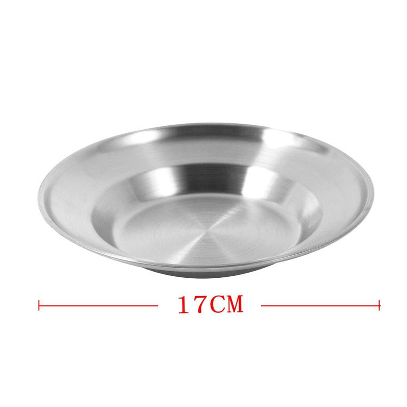 Silver Stainless Steel Salad Bowl Serving Bowl Mixing Bowl 17 cm