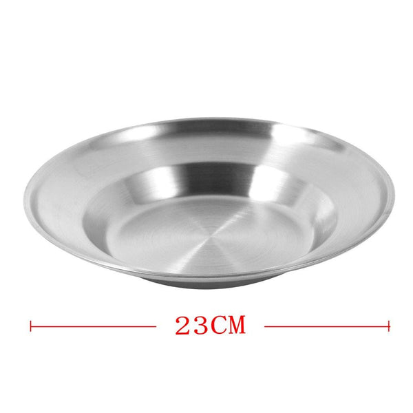 Silver Stainless Steel Salad Bowl Serving Bowl Mixing Bowl 23 cm